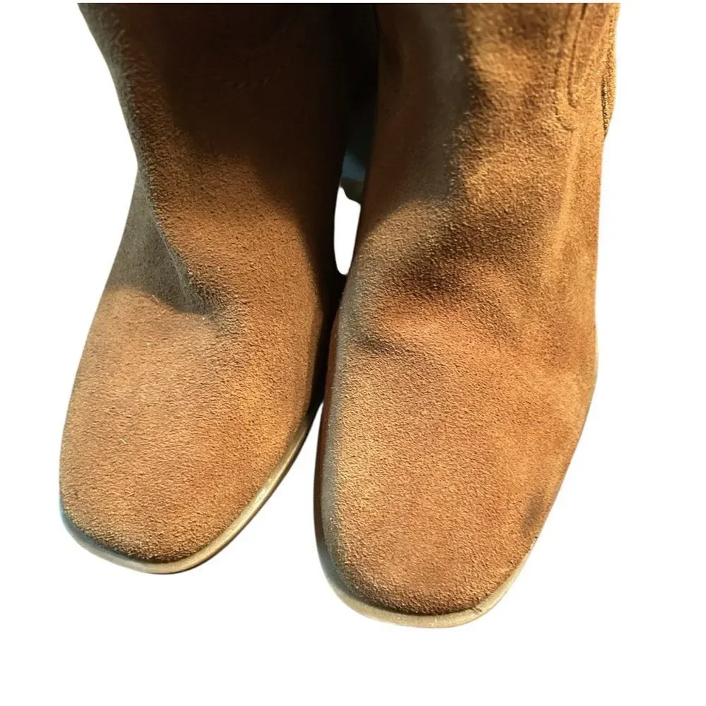 Steve Madden Pull Slip on Brown/Tan Suede Leather Mid-Ankle Boots(Size 6M)